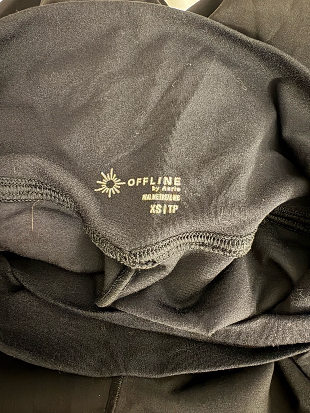 aerie Black High-Waist Flared Athletic Shorts - Picture 3 of 3